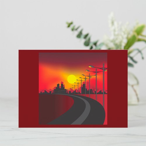 Road At Sunset Invitations