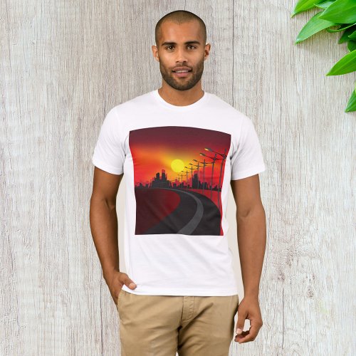 Road At Sunset Mens T_Shirt