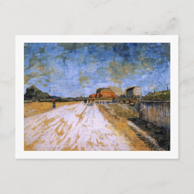 Road Beside Paris Ramparts Van Gogh Fine Art Postcard (Front)