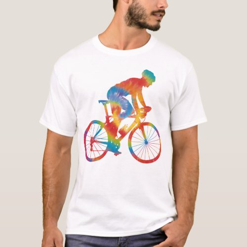 Road Bike Biking Cycling Road Bike Tie Dye Tie Dye T_Shirt