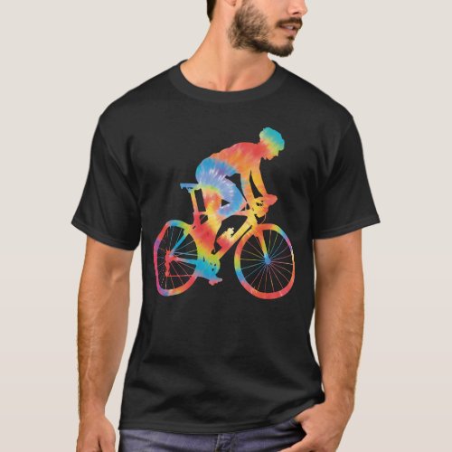 Road Bike Biking Cycling Road Bike Tie Dye Tie Dye T_Shirt