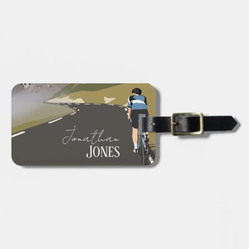 road bike cycling climb cyclist luggage tag