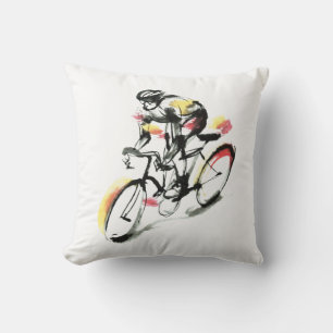 Road bike throw pillow