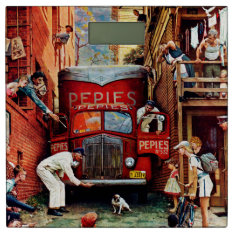 Road Block By Norman Rockwell Bathroom Scale at Zazzle