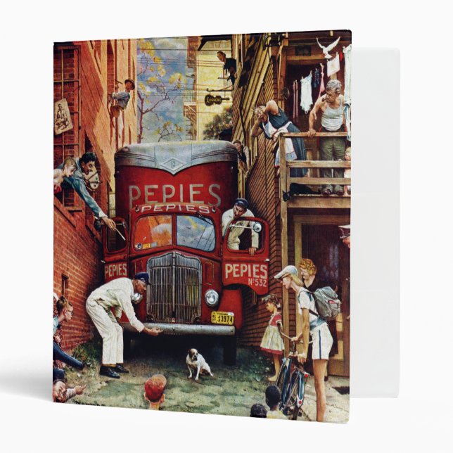 Road Block by Norman Rockwell Binder (Front/Inside)
