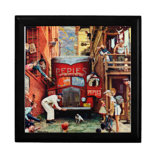 Road Block by Norman Rockwell Gift Box