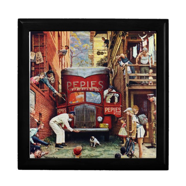 Road Block by Norman Rockwell Gift Box (Front)