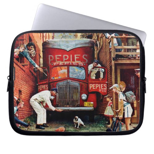 Road Block by Norman Rockwell Laptop Sleeve
