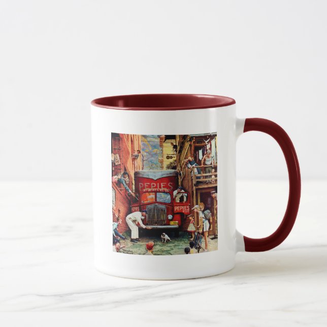 Road Block by Norman Rockwell Mug (Right)