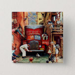 Road Block By Norman Rockwell Pinback Button at Zazzle