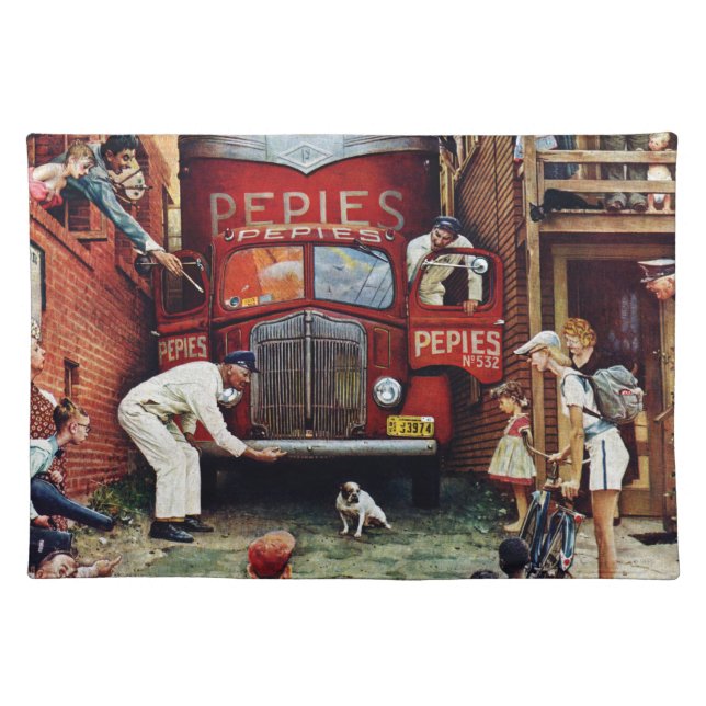 Road Block by Norman Rockwell Placemat (Front)