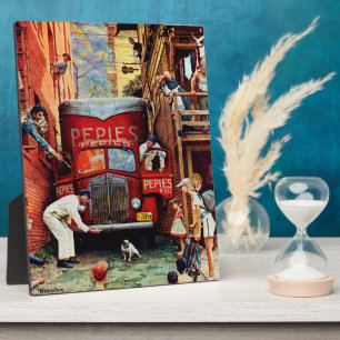 Road Block by Norman Rockwell Plaque