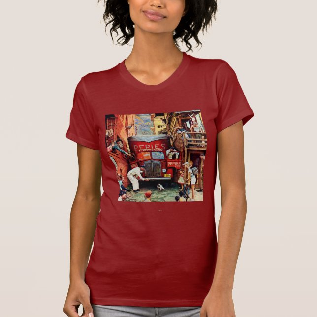 Road Block by Norman Rockwell T-Shirt (Front)
