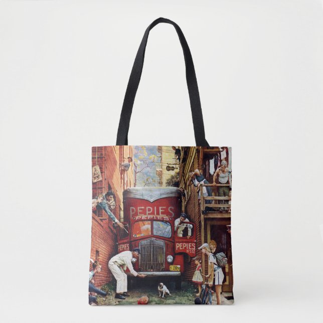 Road Block by Norman Rockwell Tote Bag (Front)