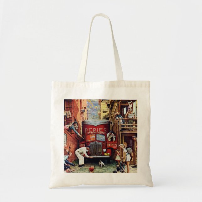 Road Block by Norman Rockwell Tote Bag (Front)