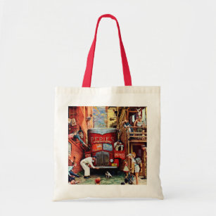 Road Block by Norman Rockwell Tote Bag