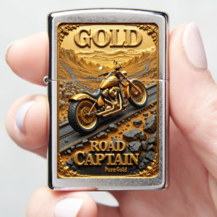 Road Captain Golden Cruiser Silver Zippo Lighter