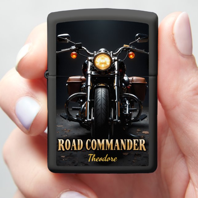 Road Commander Classic Chrome Zippo Lighter (In Hand)
