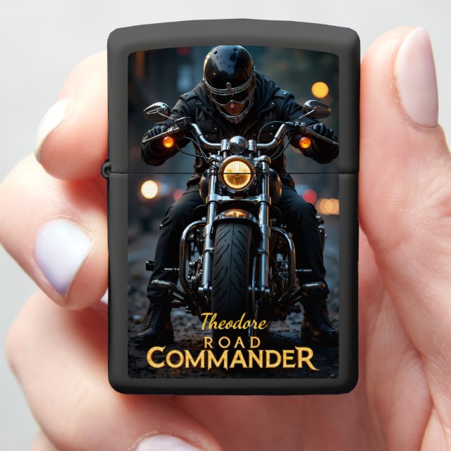 Road Commander Night City Zippo Lighter (In Hand)