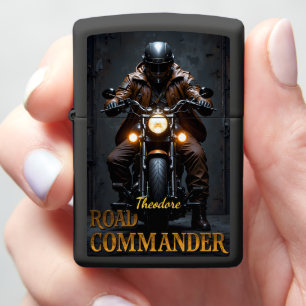 Road Commander Veteran Leather Zippo Lighter
