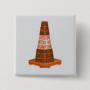 Road Cone Orange Taraffic cone Button