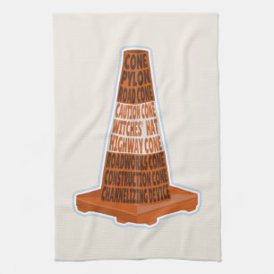 Road Cone Orange Taraffic cone Kitchen Towel
