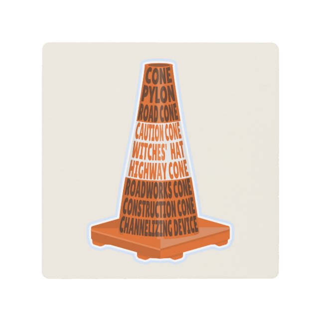Road Cone Orange Taraffic cone Metal Print (Front)