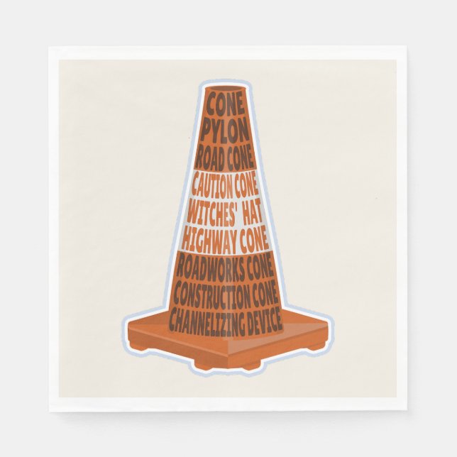 Road Cone Orange Taraffic cone Napkins (Front)