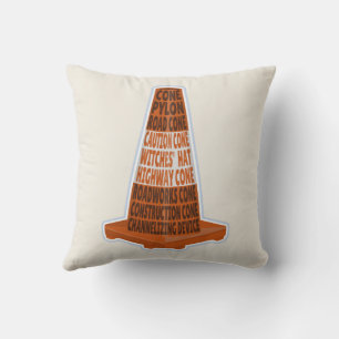 Road Cone Orange Taraffic cone Throw Pillow