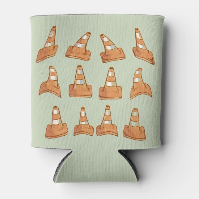Road Cone Pattern Can Cooler (Front)