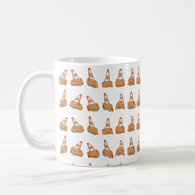 Road Cone Pattern Coffee Mug (Left)