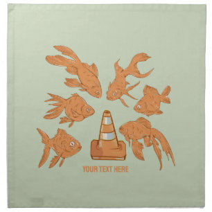 Road Cones and orange goldfish Cloth Napkin
