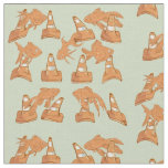 Road Cones and orange goldfish Fabric