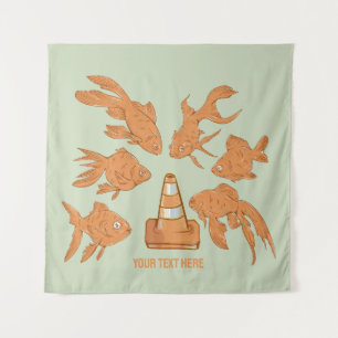 Road Cones and orange goldfish Tapestry