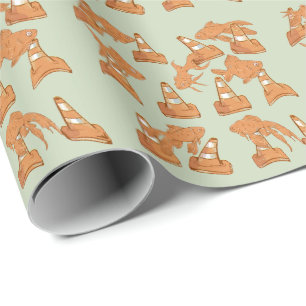 Road Cones and orange goldfish Wrapping Paper