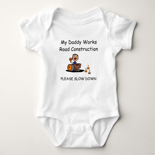 Road Construction Worker Baby Bodysuit (Front)