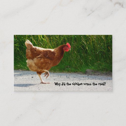 Customizable Road Crossing Chicken business card