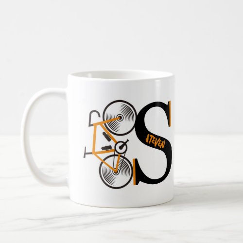 Road cycling letter name  coffee mug