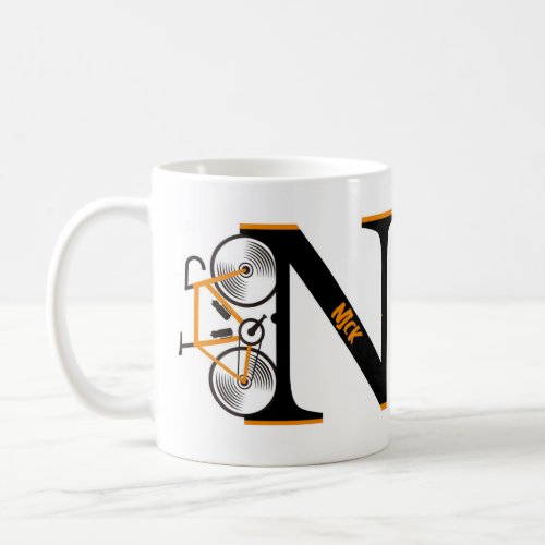 Road cycling letter name  coffee mug