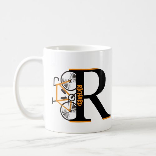 Road cycling letter name  coffee mug