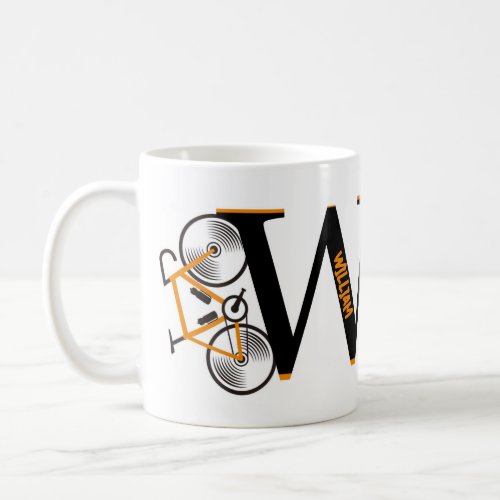 Road cycling letter name  coffee mug