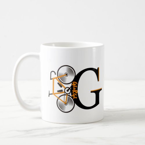 Road cycling letter name  coffee mug