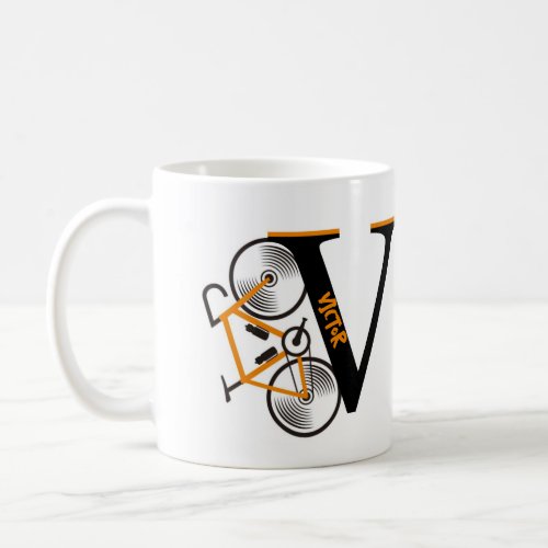 Road cycling letter name  coffee mug