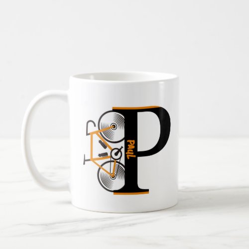 Road cycling letter name  coffee mug