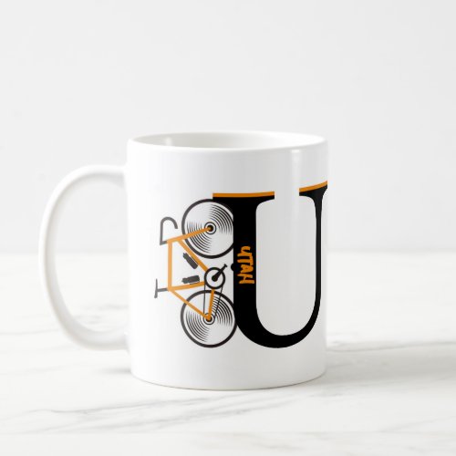 Road cycling letter name  coffee mug