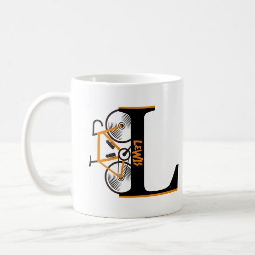 Road cycling letter name  coffee mug