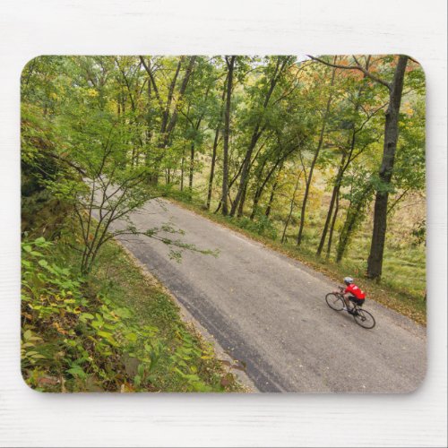 Road Cycling On Rural Country Road Mouse Pad