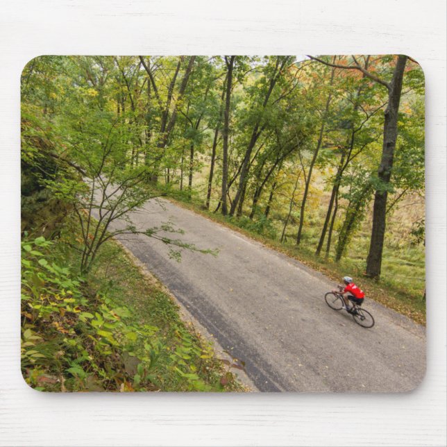 Road Cycling On Rural Country Road Mouse Pad (Front)