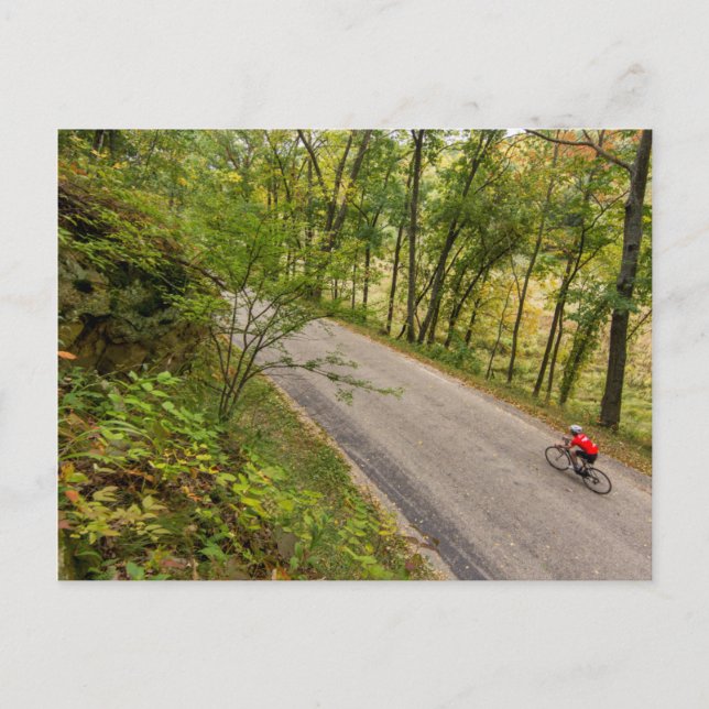 Road Cycling On Rural Country Road Postcard (Front)