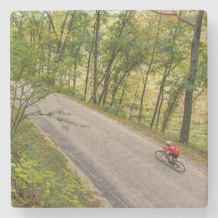 Road Cycling On Rural Country Road Stone Coaster